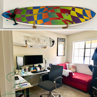 Support mural en bois durable pour planches de surf, snowboard, longboard et wakeboard – Présentoir de rangement pour planches de surf