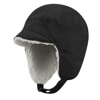 Sombrero de invierno personalizado con ala corta suave Sombrero de cazador ruso Sombrero de soldado a prueba de viento Orejeras Ushanka