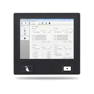 i7无风扇ip65前置嵌入式工业触摸屏电脑平板电脑，带集成电路/身份证读卡器和二维码扫描仪