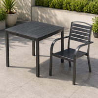 Chaise de jardin moderne minimaliste très vendue, fauteuil en plastique et bois avec structure en acier galvanisé pour patio et balcon, idéal pour la détente