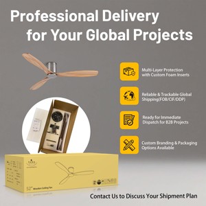 Tùy chỉnh từ xa hoặc tường điều khiển đảo ngược BLDC im lặng động cơ gỗ rắn hugger cấu hình thấp tuôn ra gắn quạt trần cho trần thấp - Product Image 6