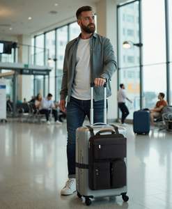 Sac de rangement pour bagages avec plusieurs poches, sacs de voyage portables pour valises avec sangles réglables - Product Image 5