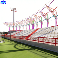 Complexe sportif extérieur polyvalent à structure en acier pour le football et le basketball, idéal pour les installations d'entraînement de la Coupe du Monde 2030