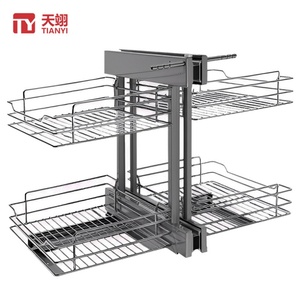 Multifunction Stainless Steel Magic Corner <b>Kitchen</b> Storage Basket Pull Out Pantry <b>Cabinet</b> Storage <b>Accessories</b> - Product Image 1