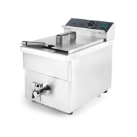 Freidora Eléctrica de Inducción de 12L de Acero Inoxidable para Uso Comercial en Cocina con Control de Termostato Ajustable y Fácil Limpieza
