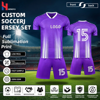Ensemble de maillots de football pour hommes à col en V et manches courtes avec logo personnalisé et numéro, respirant et léger, pour les clubs universitaires