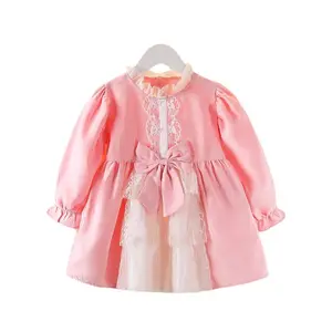 Baby Girls Boutique Kids Dresses For Kids Long Sleeve Baby Lace Skirts Dresses