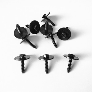 Vis autotaraudeuses hexagonales avec rondelle 4 mm en métal noir, filetage métrique droit, usage industriel général - Product Image 1