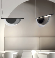 Lampe suspendue longue effet lumière et ombre, style nordique, créative, pour plafond, lustre de chambre, lampe LED simple et postmoderne