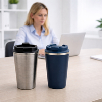 Gobelet isotherme classique en acier inoxydable à double paroi de 17 oz avec couvercle rabattable à 360°, logo personnalisé, performance thermique de 6 à 12 heures