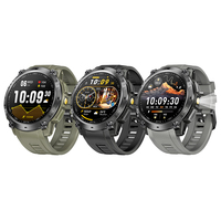 Nouvelle arrivée Montre connectée K76C avec lampe torche, boussole, GPS, surveillance de la santé, écran TFT 1,39 pouces, étanche 3ATM, montre connectée de sport d'extérieur