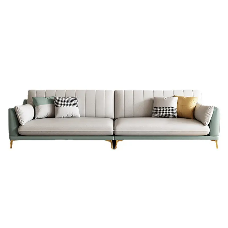 Nordische moderne einfache Leathaire Stoff Sofa kleines Wohnzimmer Miet zimmer kleine Wohnung drei Personen sitzen einfaches Sofa