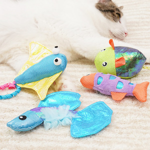 Kingtale personalizado resistente a mordeduras <span class=keywords><strong>Catnip</strong></span> color squreak papel océano peces gatitos burlarse gato dentición gato juguete - Product Image 3