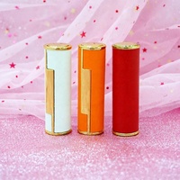 En stock, SIN MOQ, Tubo de lápiz labial vacío de 12.1mm, colorido, estilo chino vintage, con purpurina, tipo push, rojo y blanco