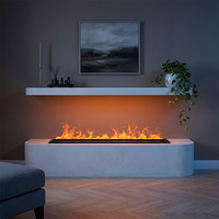 Cheminée électrique à vapeur à économie d'énergie, humidificateur à flamme LED à 64 couleurs réglables, décoration murale pour salon et hôtel