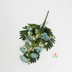 <span class=keywords><strong>Flores</strong></span> funerarias al por mayor de fábrica, <span class=keywords><strong>flores</strong></span> artificiales de semi-arbusto, adecuadas para decoración de lápidas de cementerio, Memorial - Product Image 1