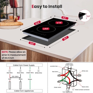 <span class=keywords><strong>GASLAND</strong></span> 12 \ "Table de cuisson électrique encastrable à 2 brûleurs 3000W ETL 16 niveaux de puissance Slide Touch Keep Warm Timer Built-in for Household Use - Product Image 4