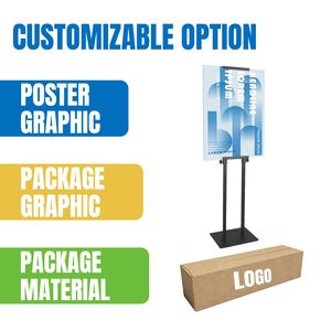 Expositor de Pie para Pósteres A4 Personalizado, de Doble Cara, Ajustable, Desmontable y Removible, para Publicidad - Product Image 6