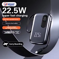 Cargador Portátil 2 en 1 Ultra Delgado con Logotipo Personalizado, Pantalla Digital de Alta Capacidad, Carga Rápida, 10000mah 20000mah con Cable Integrado