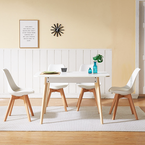 ชุดโต๊ะอาหารคาเฟ่ ดีไซน์คลาสสิกแบบสแกนดิเนเวียน ขาไม้สไตล์โมเดิร์น ผลิตจากพลาสติก PP - Product Image 2