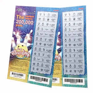 Hoge Kwaliteit Papier Loterij Kraskaart Custom Papier Loterij Tickets