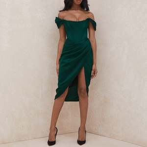 Vestidos de Cóctel Modernos, <span class=keywords><strong>Vestido</strong></span> Midi <span class=keywords><strong>Verde</strong></span> <span class=keywords><strong>Esmeralda</strong></span> con Volantes - Product Image 3