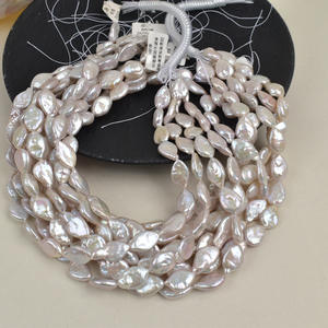 Collier de perles baroques semi-finies, perles irrégulières naturelles en forme de graines de melon, perles œil de cheval, perles dispersées, bijoux DIY colorés - Product Image 4