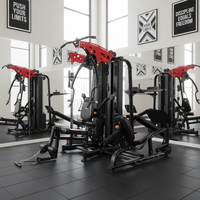 Équipement de musculation, machines à sélection de poids par broche, entraîneur multifonctionnel à 5 stations, machine commerciale