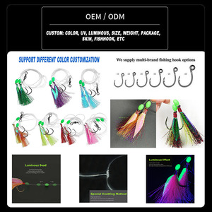 Hameçons circulaires Alpha 2X, montages de pêche Sabiki, montages Carolina et Texas Flasher avec jupe de poisson Lumo pour la pêche en eau salée - Product Image 6