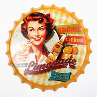 Letrero Metálico de Alta Calidad con Diseño de Tapa de Botella de Cerveza, 35 cm de Diámetro, Placa Decorativa Vintage Personalizada para Pared, Ideal para Clubes, Bares, Pubs y Hogares