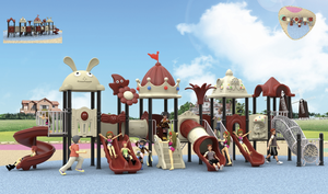 ชุดสไลเดอร์และชิงช้ากลางแจ้งสำหรับเด็ก ทำจากเหล็กและพลาสติก พร้อมวัสดุ PE และ LLDPE สำหรับสนามเด็กเล่นในสวนและโรงเรียนอนุบาล - Product Image 2