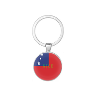 Porte-clés Cabochon Double Face à Motif Drapeau du Nigéria, Anneau Rond en Alliage pour Souvenir de Festival et Cadeau de Collection