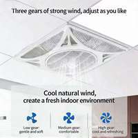 Ventilateur de plafond électrique 600x600mm 220V, moteur en cuivre, pales en plastique, télécommande, purification de l'air, garantie 5 ans