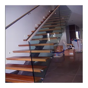 PrimaShower Enclosure customized top quality stairs fence wood solid wood floating stairs China supplier stair wood flanks