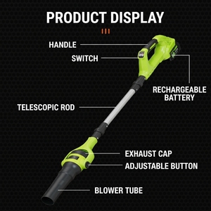 ZOMAX Soplador de Nieve y Limpiador de Polvo sin Escobillas, Operación con una Mano, Bajo Ruido, Versatilidad Multiusos - Product Image 5