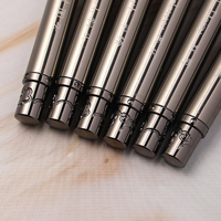 Lot de 6 pinceaux professionnels de luxe à manche métallique, ovales/à pointe fine, pour nail art, peinture acrylique, gel UV, couleurs, stylo de construction et de dessin en nylon