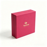 Boîtes de mariage en carton rigide de luxe avec logo personnalisé, couleur rouge, pour les invités, emballage élégant