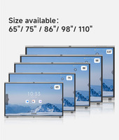 Tableau blanc numérique interactif éducatif mural Amdox Android System 65-75 pouces 4K Smart Flat Panel 8 Go de RAM 128 Go