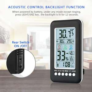 Termômetro e Higrômetro Eletrônico Digital com Controle de Voz e Luz de Fundo Personalizado com Alarme Semanal - Product Image 1