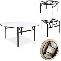 Table ronde extensible et pliable avec plateau en faux pierre, pieds de banquet flexibles, fabrication d'usine de tables et de chaises