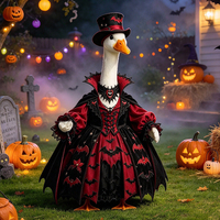Costume de Cosplay de Canard Vampire d'Halloween avec Chapeau Haut de Forme pour Jardin, Décoration de Fête et Festival, pour Statue de 23 Pouces de Haut