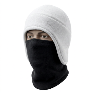 Chapeau d'hiver chaud en polaire pour l'extérieur avec protège-oreilles et cache-visage, doux et confortable, pour adultes, adapté aux températures froides - Product Image 1