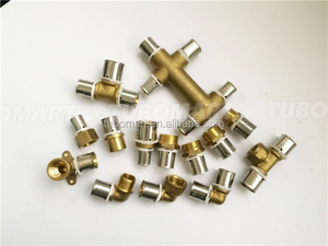 Tubomart OEM raccord à pression en laiton poli à haute pression <span class=keywords><strong>coude</strong></span> égal pour tuyaux PEX PERT multicouches - Product Image 2