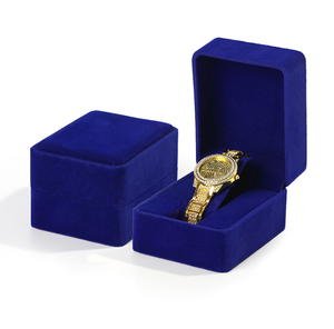 Boîte de rangement pour montres en velours doux, boîte à montres à ouverture rabattable pour présentation en boutique, impression personnalisée - Product Image 6