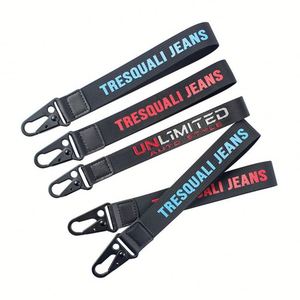 Custom Logo <b>Lanyard</b> Wrist Keychain <b>Lanyard</b> Woven Embroidered Short Keychain <b>Lanyards</b> With Logo Custom Eagle Hook - Product Image 6