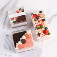 Boîtes à gâteaux et bonbons en acrylique transparentes personnalisées, avec couvercle, pour gâteaux, boîte à tiramisu transparente de qualité alimentaire