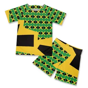 Design originale bandiera della Giamaica kit di calcio per bambini vendita diretta di calcio per bambini divisa da calcio personalizzato sublimazione maglie da calcio