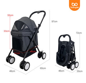 Commercio all'ingrosso a buon mercato carrello da viaggio a 4 ruote carrello da viaggio di lusso medio per bambini walker trasportini passeggino per <span class=keywords><strong>cani</strong></span> e gatti - Product Image 4