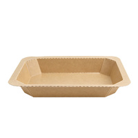 Boîte à salade carrée en papier kraft biodégradable de qualité alimentaire, plateau en papier pour sushis, bol en papier pour aliments