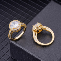 Vente en gros Argent 925 Moissanite Bague de Fiançailles Glacé Tour Coupe Halo Bijoux de Mariage pour Femmes Prix Usine